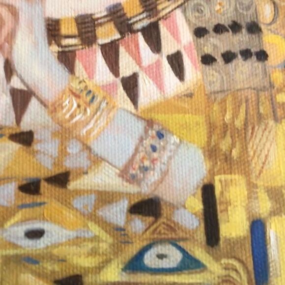 HAND PAINTED 21” Canvas Framed of Gustav Klimt.. - Picture 5 of 16